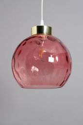 BHS Lighting Deana Dimpled Glass Ball Easy Fit Light Shade in Pink - thumbnail 2