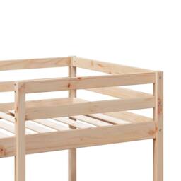 Berkfield Home Loft Bed Frame without Mattress 75x190cm Solid Wood Pine in Natural - Size: 75x190 cm - thumbnail 8