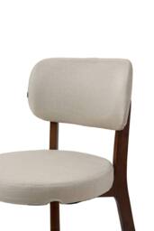 Living and Home 2Pcs Upholstered Dining Chair with Wooden Frame in Beige - thumbnail 8