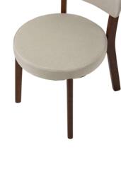 Living and Home 2Pcs Upholstered Dining Chair with Wooden Frame in Beige - thumbnail 9