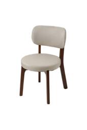 Living and Home 2Pcs Upholstered Dining Chair with Wooden Frame in Beige - thumbnail 2
