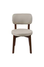 Living and Home 2Pcs Upholstered Dining Chair with Wooden Frame in Beige - thumbnail 3