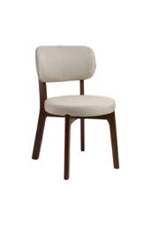 Living and Home 2Pcs Upholstered Dining Chair with Wooden Frame in Beige - thumbnail 7