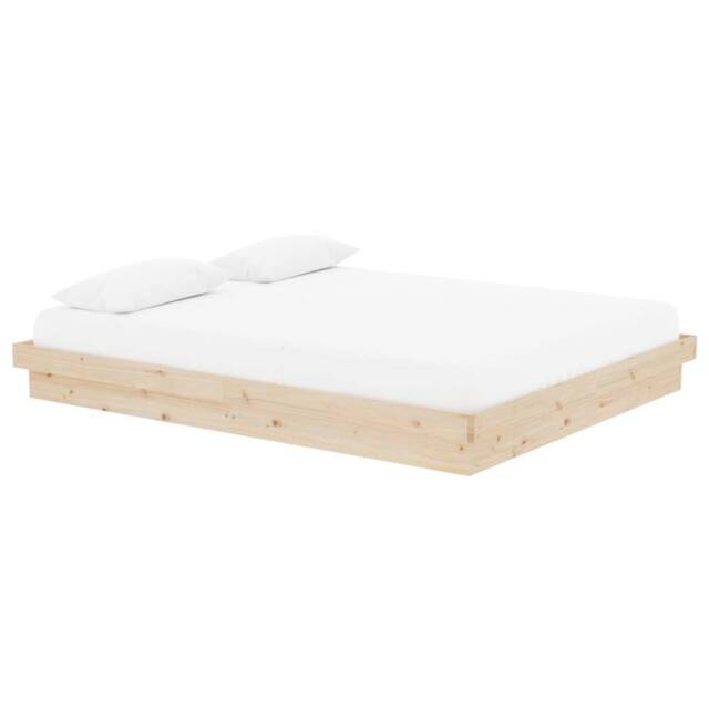 Berkfield Home Beautiful Bed Frame without Mattress Solid Wood 160x200 cm in Light Brown - image 1