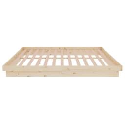 Berkfield Home Beautiful Bed Frame without Mattress Solid Wood 160x200 cm in Light Brown - thumbnail 6