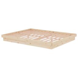 Berkfield Home Beautiful Bed Frame without Mattress Solid Wood 160x200 cm in Light Brown - thumbnail 4