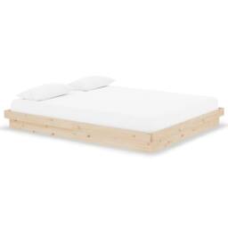 Berkfield Home Beautiful Bed Frame without Mattress Solid Wood 160x200 cm in Light Brown - thumbnail 3