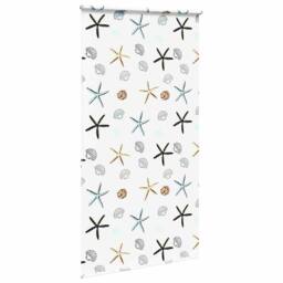 Berkfield Home Shower Roller Blind 140x240 cm Fabric Width 136 cm in White - thumbnail 4