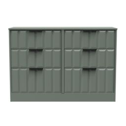 Ready Assembled 2 U Seattle 6 Drawer Wide Chest (Ready Assembled) in Pale Green - thumbnail 1