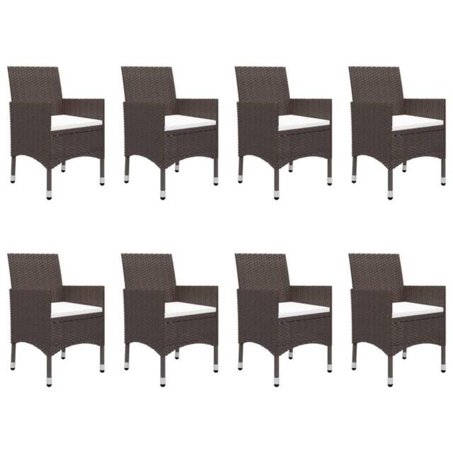Berkfield Home Elegant 9 Piece Garden Dining Set Poly Rattan & Tempered Glass Brown - image 1
