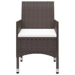Berkfield Home Elegant 9 Piece Garden Dining Set Poly Rattan & Tempered Glass Brown - thumbnail 5