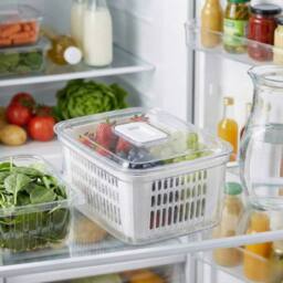 Havendro 3PCS 1.6L Fridge Organiser Container Basket Food Fruit Storage Box in Clear - thumbnail 3