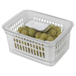 Havendro 3PCS 1.6L Fridge Organiser Container Basket Food Fruit Storage Box in Clear - thumbnail 2