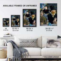"Artery8 At the Cafe Paris Nightlife Scene Manet Vintage Framed Wall Art Print in Blue - Size: W12"" x H16""" - thumbnail 3