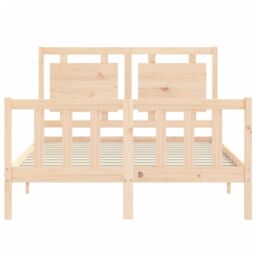 Berkfield Home Bed Frame with Headboard 120x200 cm Solid Wood in Brown - thumbnail 6
