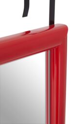 Orsina Versatile Over Door Plastic Frame Mirror, Sleek Mirror For Home, Durable Arched Mirror For Bedroom in Red - thumbnail 4