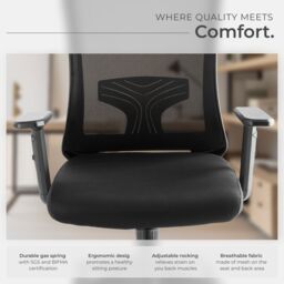 tectake Office Chair Phoebe in Black - thumbnail 9