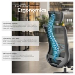 tectake Office Chair Phoebe in Black - thumbnail 4