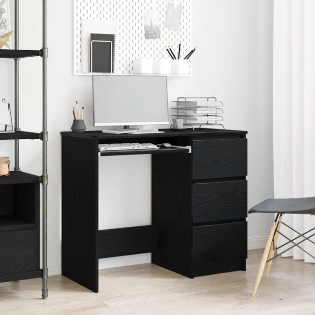 Berkfield Home Desk Black Oak 90x45x76 cm Engineered Wood - Size: 90 x 45 x 76 cm - image 1
