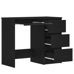 Berkfield Home Desk Black Oak 90x45x76 cm Engineered Wood - Size: 90 x 45 x 76 cm - thumbnail 5
