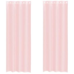 Berkfield Home Voile Curtains with Grommets 2 pcs Light Pink 140x300 cm - thumbnail 2