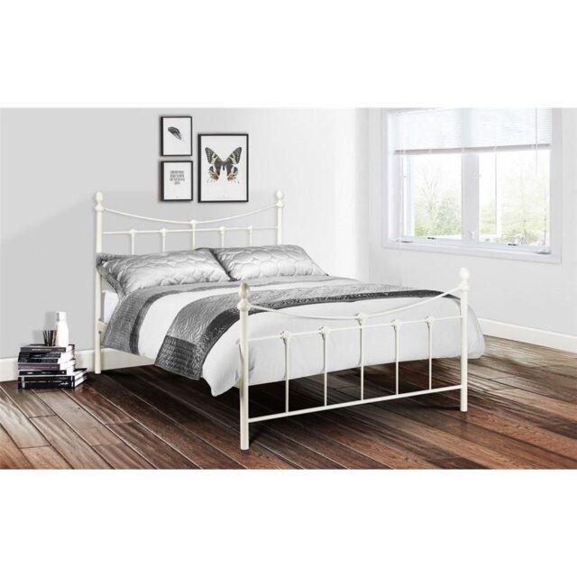 Ashfield Premium Stone White High End Metal Bed Frame - Size: Single - image 1