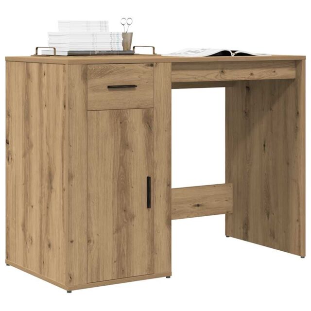 Berkfield Home Desk Artisan Oak 100x49x75 cm Engineered Wood in Brown - Size: 100 x 49 x 75 cm - image 1