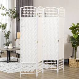 PAWNORA 4 Panel Folding Room Divider in White - thumbnail 4