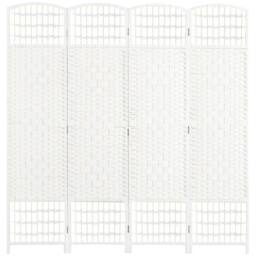 PAWNORA 4 Panel Folding Room Divider in White
