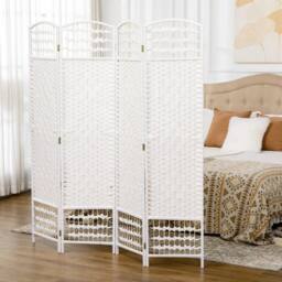 PAWNORA 4 Panel Folding Room Divider in White - thumbnail 5
