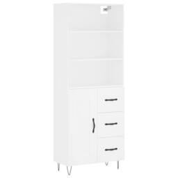 Berkfield Home Highboard White 69.5x34x180 cm Engineered Wood - thumbnail 1