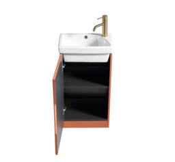 Bathroom Kingdom Flauto Orange Cloakroom Vanity Basin 450mm in Burnt Orange - thumbnail 3