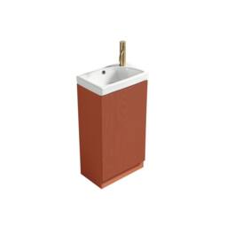 Bathroom Kingdom Flauto Orange Cloakroom Vanity Basin 450mm in Burnt Orange - thumbnail 1