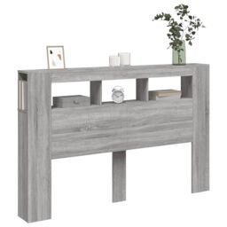 Berkfield Home LED Headboard Grey Sonoma 160x18.5x103.5 cm Engineered Wood - thumbnail 4