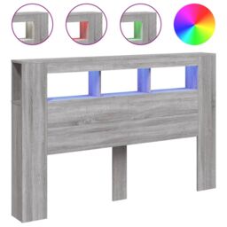 Berkfield Home LED Headboard Grey Sonoma 160x18.5x103.5 cm Engineered Wood - thumbnail 2