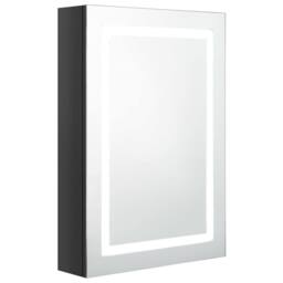 Berkfield Home LED Bathroom Mirror Cabinet Shining Black 50x13x70 cm - Size: 50 x 13 x 70 cm - thumbnail 2