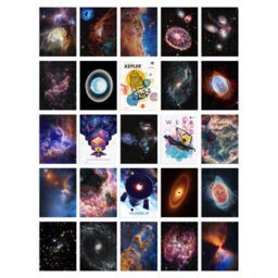 Artery8 Wall Art Print Set Pack of 50 James Webb Hubble Nasa Galaxies Star Clusters Universe Outer Space Collage Kit Postcards Bedroom A6 Set Pack - thumbnail 1