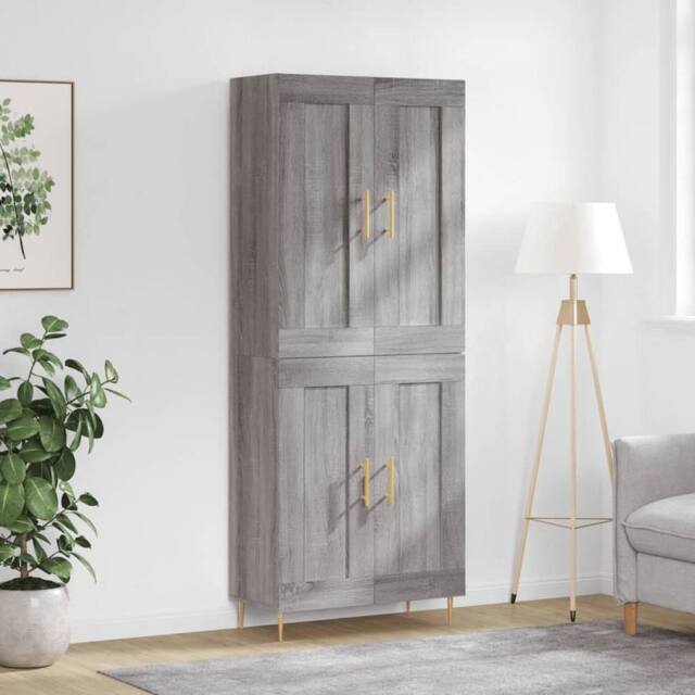 Berkfield Home Highboard Grey Sonoma 69.5x34x180 cm Engineered Wood - image 1