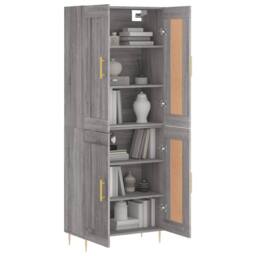 Berkfield Home Highboard Grey Sonoma 69.5x34x180 cm Engineered Wood - thumbnail 3