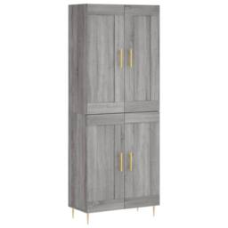 Berkfield Home Highboard Grey Sonoma 69.5x34x180 cm Engineered Wood - thumbnail 2