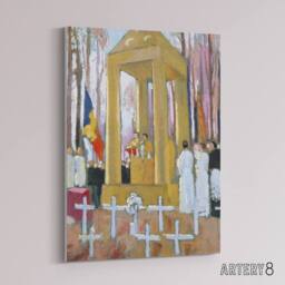 "Artery8 Maurice Denis Mass at the Tomb of Ernest Psichari Canvas Art Print - Size: W12"" x H16""" - thumbnail 2