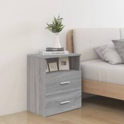 Berkfield Home Bed Cabinet Grey Sonoma 50x32x60 cm - Size: 50 x 32 x 60 cm - thumbnail 2