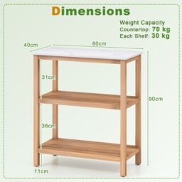 Gymax Patio Garden Potting Bench Table 3-Tier Wood Planting Workstation in Light Khaki - thumbnail 2