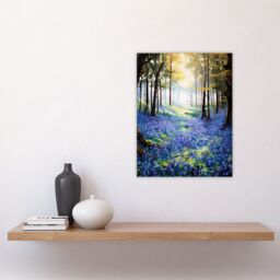 "Artery8 Bluebell Wood Spring Flower Woodland Scene Oil Painting Forest Landscape Unframed Wall Art Print Poster Home Decor Premium - Size: W12"" x H16""" - thumbnail 4
