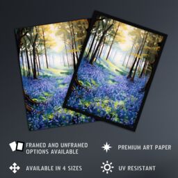 "Artery8 Bluebell Wood Spring Flower Woodland Scene Oil Painting Forest Landscape Unframed Wall Art Print Poster Home Decor Premium - Size: W12"" x H16""" - thumbnail 2