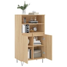 Berkfield Home Highboard Sonoma Oak 60x36x110 cm Engineered Wood in Brown - Size: 60 x 36 x 110 cm - thumbnail 4