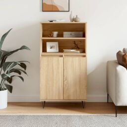 Berkfield Home Highboard Sonoma Oak 60x36x110 cm Engineered Wood in Brown - Size: 60 x 36 x 110 cm
