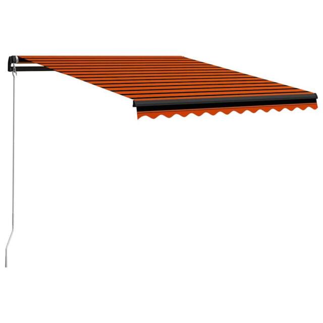 Berkfield Home Manual Retractable Awning with LED 300x250 cm Orange & Brown - image 1