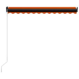 Berkfield Home Manual Retractable Awning with LED 300x250 cm Orange & Brown - thumbnail 4