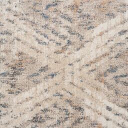 Kukoon Beige Pastel Blue Distressed Diamond Area Rug - Size: 60 cm x 240 cm - thumbnail 3